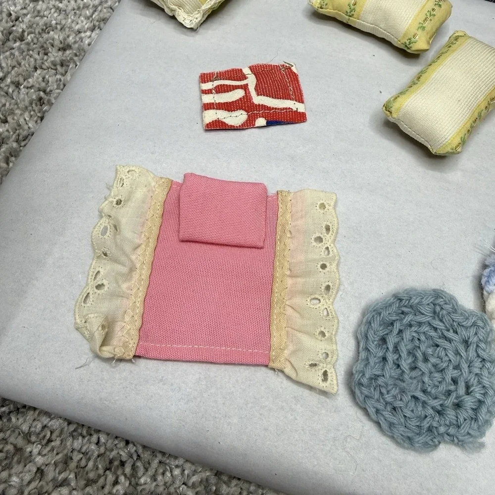 Vintage dollhouse‎ miniature rugs pillows door mats lot